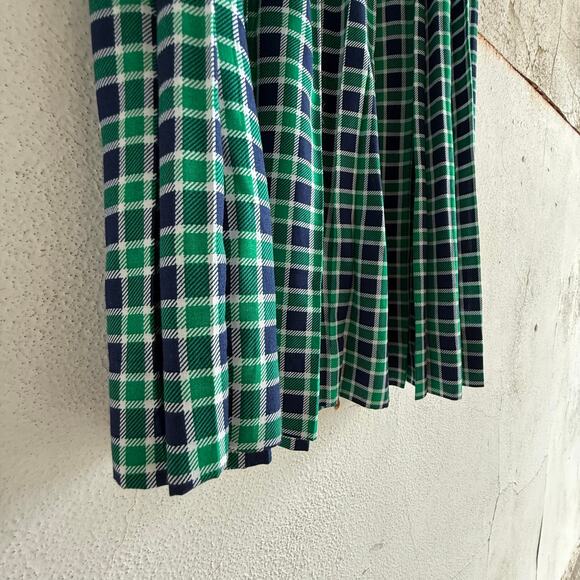 Vintage Midi Skirt Preppy Plaid High Waist Belted Tartan Country Club Academia - Picture 3 of 5